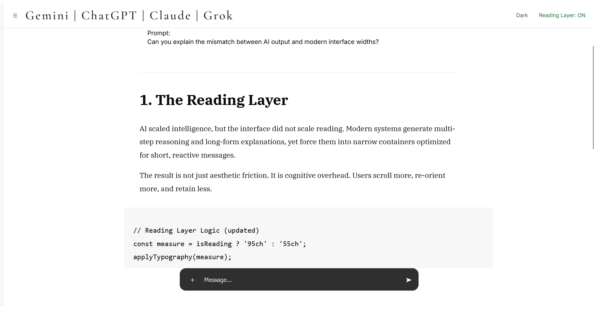 Reading layer for GPT interface